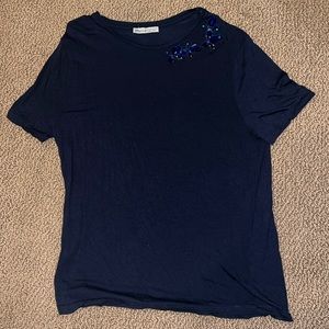 crystal embroidered color zara shirt 👕